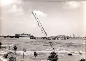 WWII 1945 Photo Railroad Bridge Neuss to Düsseldorf Destroyed w/ Trapped Train - Picture 1 of 2