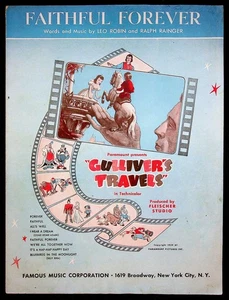 1939 Gulliver's Travels w/ Fleischer Animation Fantasy Movie Sheet Music G1 - Picture 1 of 3
