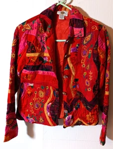 Sandy Starkman Jacket 70% Rayon 30% Silk India size PXS Patchwork Art-To-Wear - Picture 1 of 6