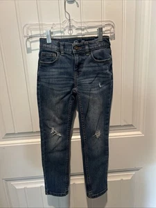 Children’s Wonder Nation Slim Denim Ripped Jeans Size 6 Cotton Blue PreOwned - Picture 1 of 4