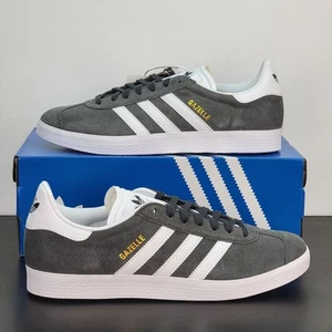 Adidas Gazelle Men's Size 10 Shoes Gray White Athletic Casual Sneakers - Picture 1 of 8