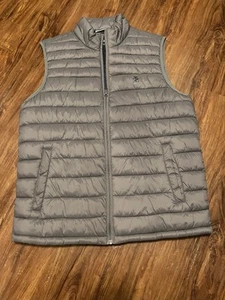 Izod Perform Mens S Grey Quilted Puffer Vest Breathable Performance Golf - Picture 1 of 4
