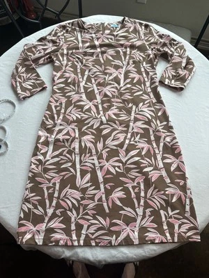 Vestido J. McLaughlin Sophia Marrón/Rosa Bambú Grove Cremallera Talla Lg  Foto 1 de 4