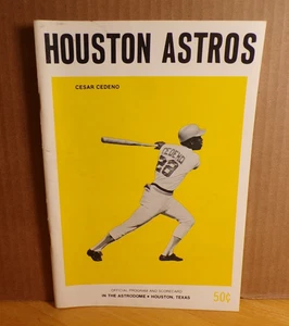 1973 Houston Astros vs Braves Baseball Program-Hank Aaron-Leo Durocher MGR - Picture 1 of 8
