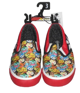 NWT Unisex Youth Size 3 Ground Up Pokemon Slip On Canvas Sneaker - Picture 1 of 7