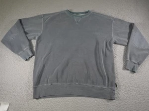 Vintage Fisherman Sweatshirt Mens XL Gray Thick Elbow Patches Waffle Knit Heavy - Picture 1 of 7