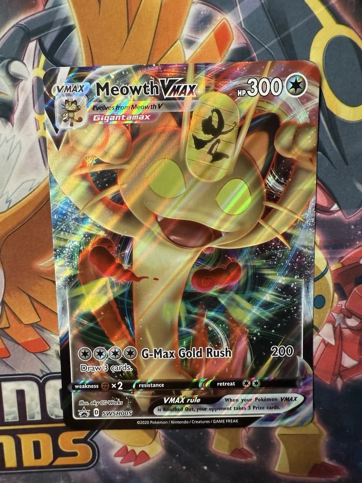 Meowth VMAX - SWSH005   - Jumbo Oversized Cards Pokémon Trading Card NM - Image 1 of 2