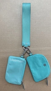 Lululemon Dual Pouch Zip Wristlet Paradise Green/Vapor PDGR VPOR Nylon Silver - Picture 1 of 13
