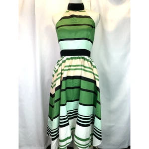 Neu mit Etikett Anthropologie Candymint Neckholder-Kleid von Troubadour Gr. 6 grün schwarz weiß - Bild 1 von 15