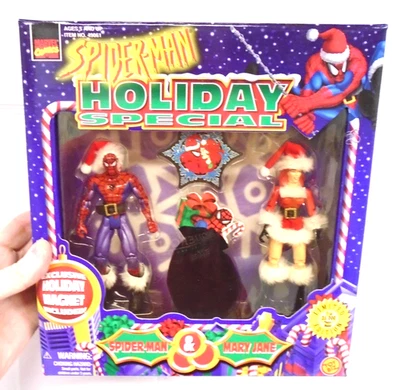 Holiday Special SPIDER-MAN & MARY JANE Figure Set SEALED 1997 Toy Biz - Image 1 of 4