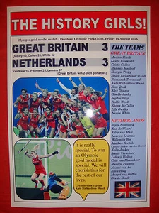GB 3 Netherlands 3 - Rio 2016 Olympic women's hockey final - souvenir print - Picture 1 of 1