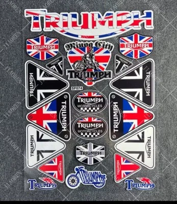 TRIUMPH FUEL TANK FAIRING BODY BADGE EMBLEM DECALS STICKER - Image 1 of 3