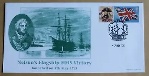 ADMIRAL NELSON FLAGSHIP HMS VICTORY LAUNCHED 1765. 2005 BRADBURY COVER - Picture 1 of 2