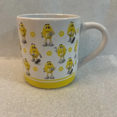 2018 Yellow M&M Collectable Coffee Cup White Mug Mars Ceramic Frankford Candy - Image 1 of 4