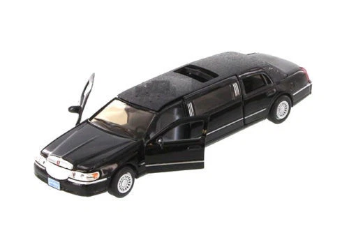Lincoln Town Car 1999 limusina elástica limusina 1:38 modelo diecast negro Kinsmart Foto 1 de 4
