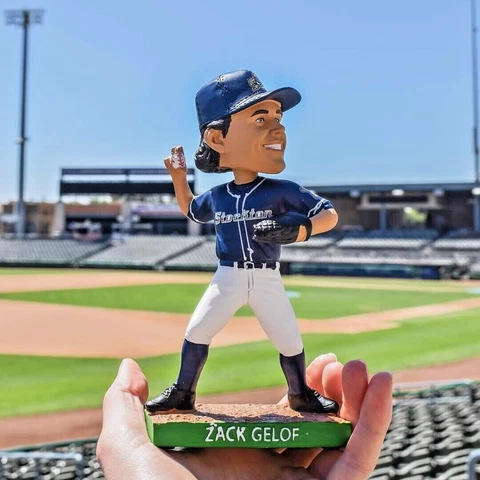 FREE SHIPPING Zack Gelof Oakland As #3 Top Prospect 2022 Stockton Bobblehead SGA Cover