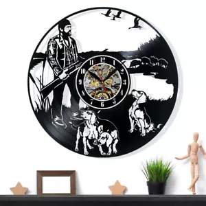 Hunting Vinyl Record Wall Clock Gift Surprise Ideas Friends Birthdays Decor Art - Picture 1 of 6