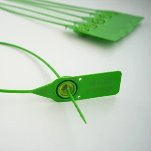 Guarnizioni di sicurezza in plastica verde 380 mm. Etichette numerate ad alta resistenza pull tigh - Foto 1 di 21