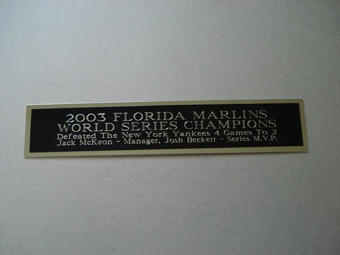 Florida Marlins 2003 World Series Nameplate For A Baseball Helmet Case 1.25X6 Cover