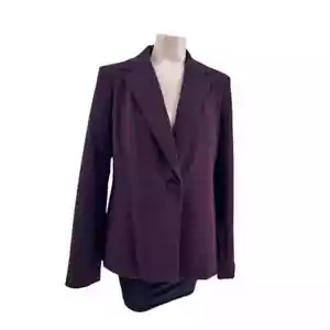 Blazer corsetto Oscar De La Renta melanzane con un bottone - Foto 1 di 7