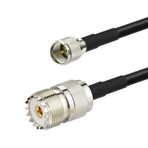 10x 8" Mini UHF male to UHF SO239 Female Jumper Pigtail Coaxial Cable RG58 20cm - Picture 1 of 5
