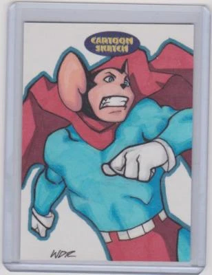 CLASSIC CARTOON SKETCH ART TRADING CARD MIGHTY MOUSE AS  SKETCHED BY WALTER RICE - Image 1 of 3