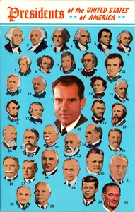 Presidents Othe United States Of America 1960s Chrome Postcard: Unposted - Picture 1 of 2