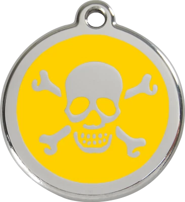 Steel Red Dingo Skull ID Charm Dog Tag Black Purple Blue Green Yellow Red Pink - Image 1 of 4