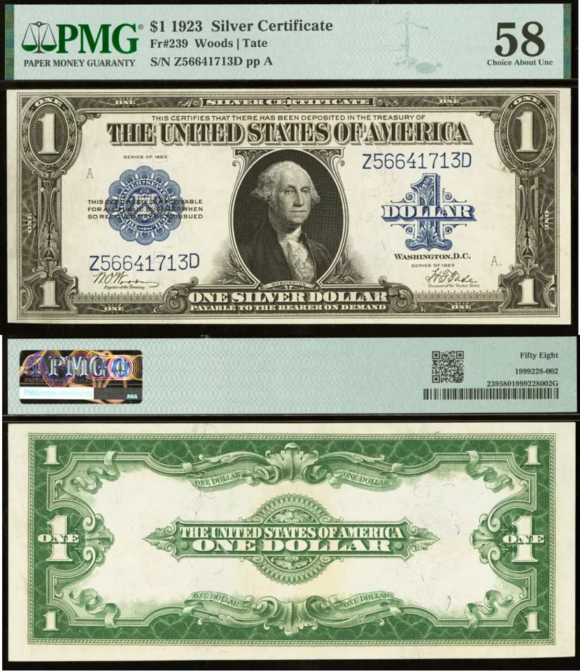 1923 $1 Silver Certificate PMG 58 - Key-Note - Fr 239 - Image 1 of 3