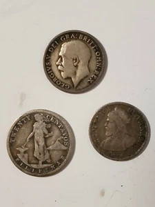 PLATA - MONEDAS DEL MUNDO - LOTE DE 3 - Plata Mundial 1904 1917 y 1922 Ver Descripción  - Imagen 1 de 2