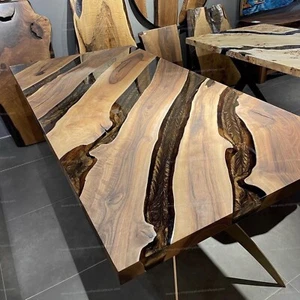 Natural Wood Working Resin River Epoxy Coffee And Side Sofa Table Top Customize - Picture 1 of 8
