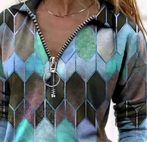 CBR womens Active Wear Top Long-sleeved Size 18 Multicolor Aqua Brown - Picture 1 of 8
