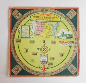 Vintage Kellogg's Wheel of Knowledge Promo 1920s Corn Flakes United States Facts - Bild 1 von 8