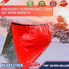 Emergency Tube Tent Shelter Sleeping Bag Blanket for Camping Hike (Orange)