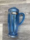 Starbucks Barista Tall Plastic Rocket Tumbler Mug 12 oz - NO STRAW Vintage- Blue