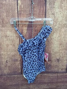 Kanu Surf Girls Size 12 One Piece Purple Cheetah Print Swimsuit - Picture 1 of 3