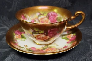 Royal Chelsea Golden Rose (Brushed Gold) Cup and Saucer 3983A - Picture 1 of 16