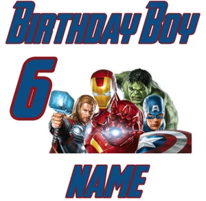 Avengers #1 - 8 x 10 - T Shirt Iron On Transfer - Compleanno - Personalizza - Foto 1 di 2