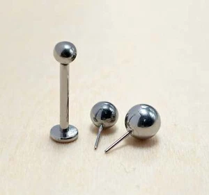 Titan Fadenlos Labret Stecker Piercing Lippenpiercing Schmuck, Tragus Ohrstecker - Bild 1 von 6