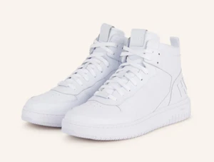 HUGO BOSS SNEAKER KILIAN HITO 44 HI TOPS WHITE LEDER SCHUHE WEIß 10 11 Air Force - Picture 1 of 5