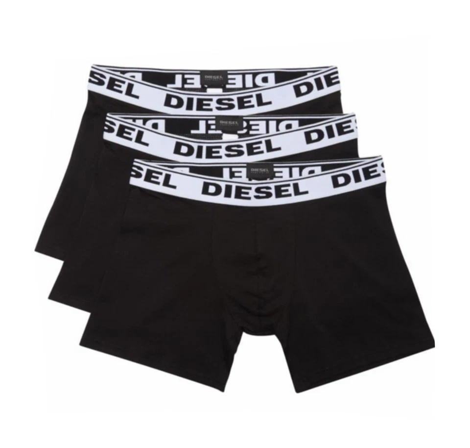 Diesel Men’s Size Medium 3 Pack Stretch Cotton Boxer Briefs Black