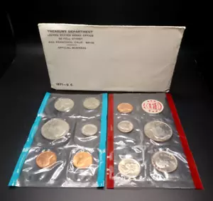 1971-U.C. Treasury Department Bureau of the Mint 11 D & P Marks Coin Set - Picture 1 of 5