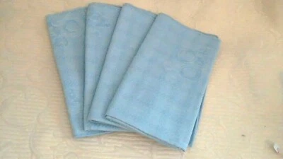 Lt Blue Texture Cot/Poly Blend Din Napkins by Liz Claiborne 19" x 19" Mach Hem - Image 1 of 4