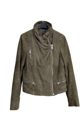 Allsaints Bales Suede Biker Jacket Leather Womens US 6 UK 10 - Image 1 of 4