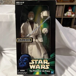 Figura de acción Star Wars POTF OBI-WAN KENOBI 12" con droide y sable de luz GITD - Imagen 1 de 5