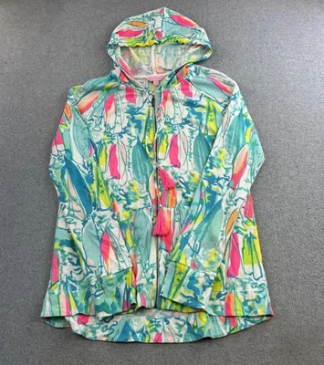 Sudadera con Capucha Lilly Pulitzer Mujer Pequeña Multicolor Cremallera Borla Con Capucha Bolsillos Azul Foto 1 de 4
