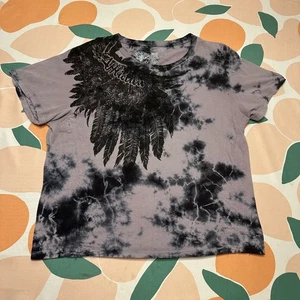 Camisa Top Pluma Cuervo Affliction Para Mujer XL Extra Grande Púrpura Negra Grunge - Imagen 1 de 9