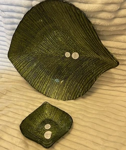 Vintage Princess House Green leaf Platter W Dish 1970's Excellent Condition !! - Picture 1 of 7