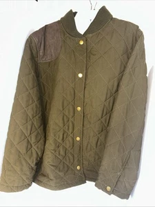Ralph Lauren~Plus Size 2X 2XL~Dark Olive~Quilted Barn Field Snap Jacket Coat~NWT - Picture 1 of 23