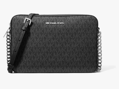 Michael Kors Black MK Logo  Luggage, large East West Crossbody Bag. - Image 1 of 4
